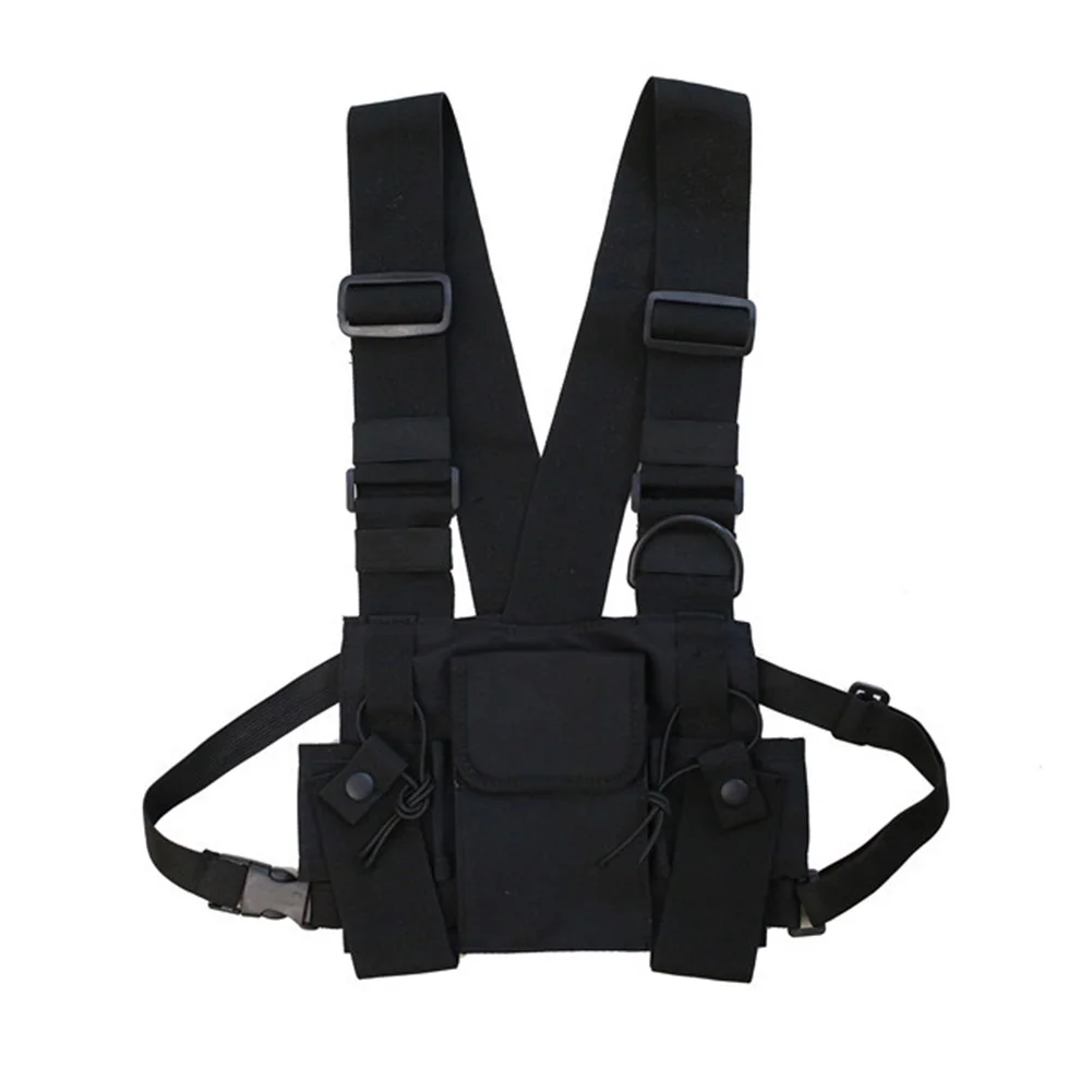

Men Women Oxford Cloth Hiking Fishing Zipper Water Resistant Vest Type Adjustable Strap Street Travel Portable Chest Rig Bag