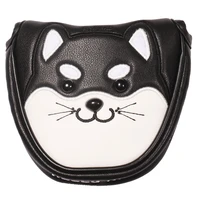 pu leather golf mallet putter headcover lovely husky animal head cover for putter