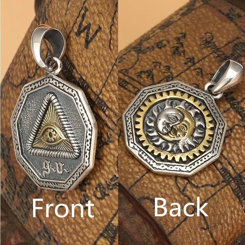 

Fashion Statement Vintage Triangular Masonic Eye of Providence Men's Geometric Pendant Stainless Steel Necklace Wholesale