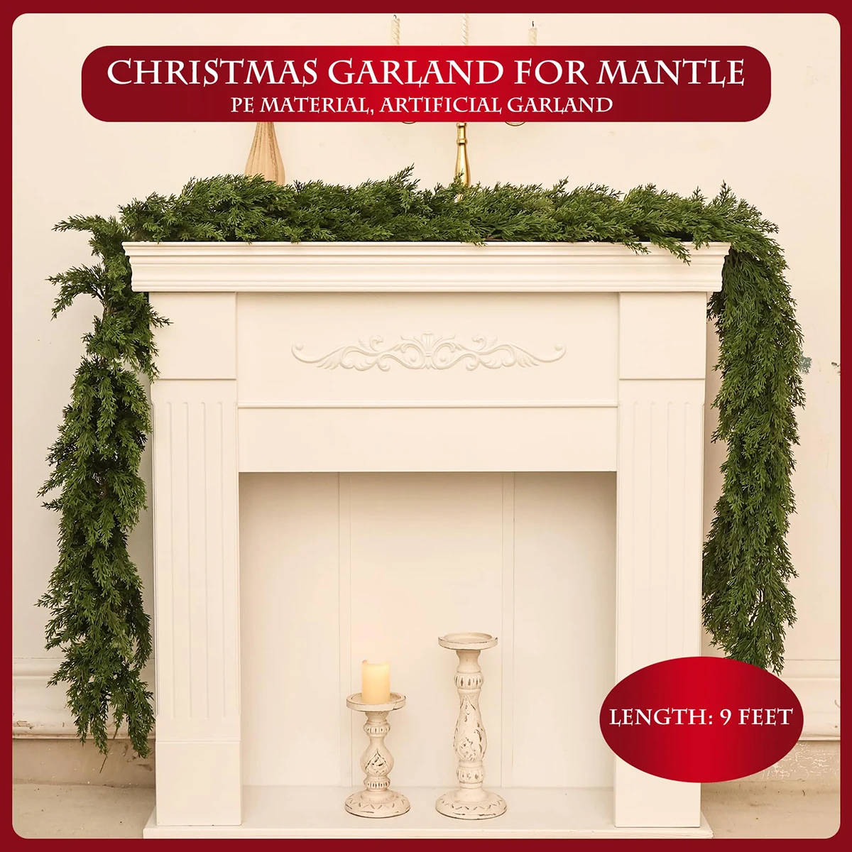 Рождественская кедровая гирлянда искусственная сосна кипарис виноградная лоза