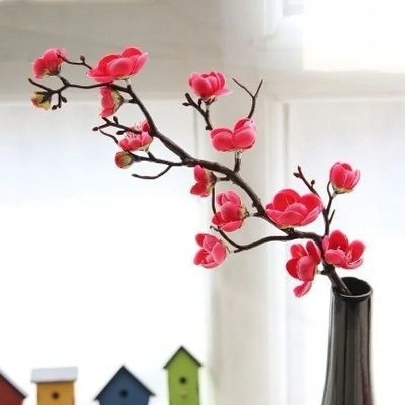 

Hot Sale Artificial Flowers Plum Flower Artificial Plants Tree Branch Silk Flowers for Home Party Wedding Decoration Fake Flower