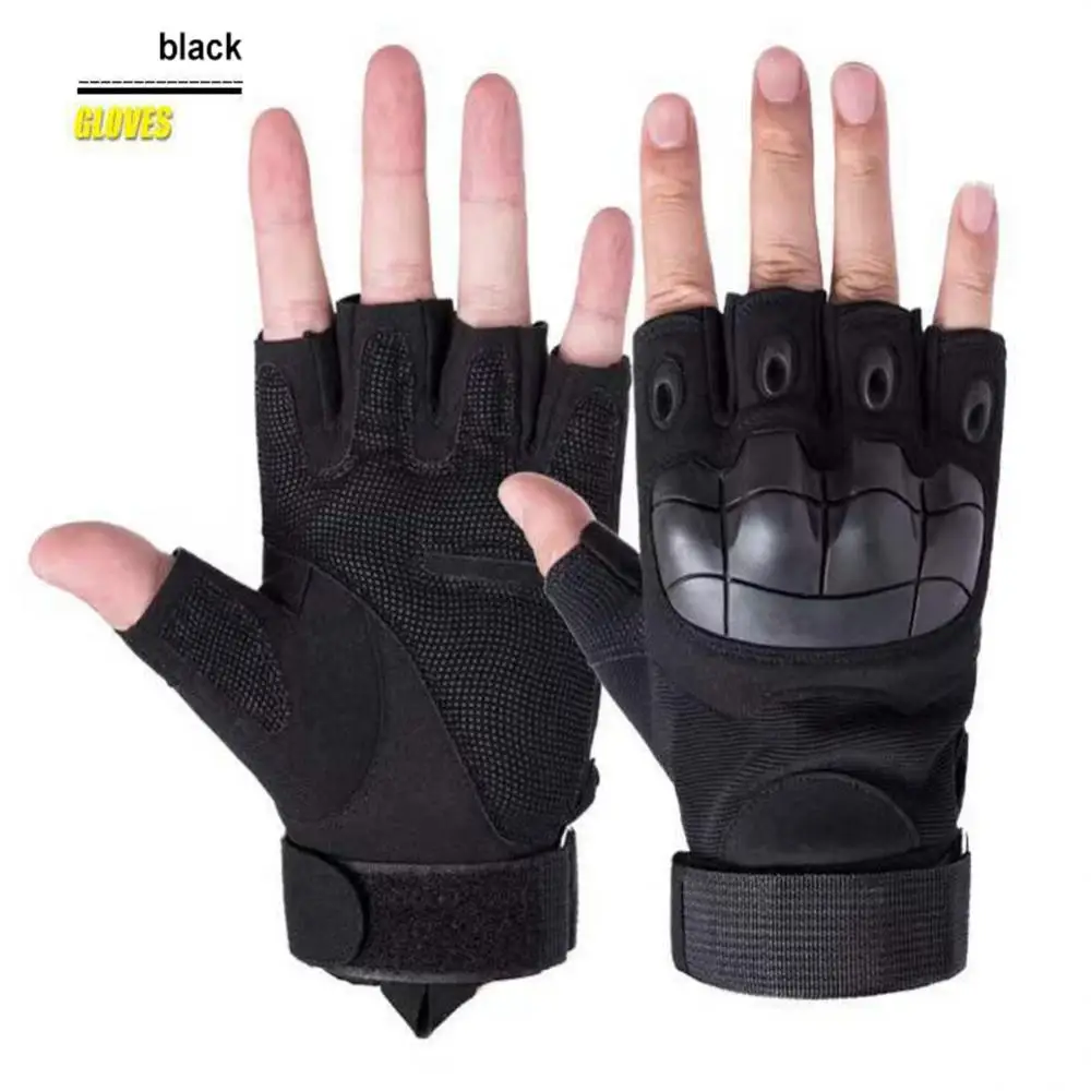 

Outdoor Tactical Gloves Anti-slip Half Finger Motorcycle Cycling Gloves EVA Thicken Protection Glove For Climbing Riding