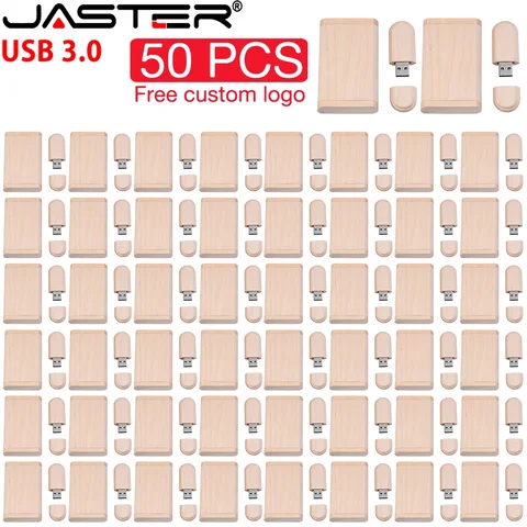 50 шт./лот деревянные флэш-накопители USB 3.0 128 ГБ высокоскоростной флэш-накопитель 64 ГБ 32 ГБ с коробкой Memory Stick подарок U-диск для ноутбука