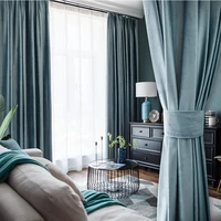 curtains for living room bedroom dutch velvet nordic solid color high shading ins dining room simple modern thickening grey blue