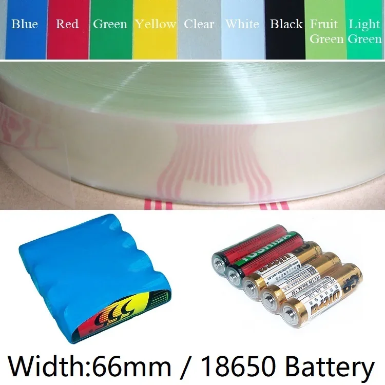 Ширина 66 мм ПВХ термоусадочная трубка диаметр 42 мм литиевая батарея 18650 упаковка Изолированная пленка защитный чехол упаковка провод кабель рукав