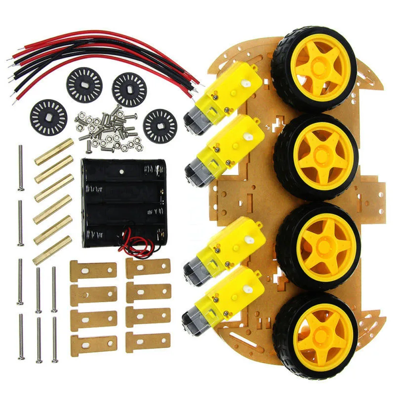 

4WD Robot Smart Car Stable Chassis Kit With Tachometer Speed Encoder+8*Fasteners For Arduino CA 20pcs/Set Totally Tolls Kit