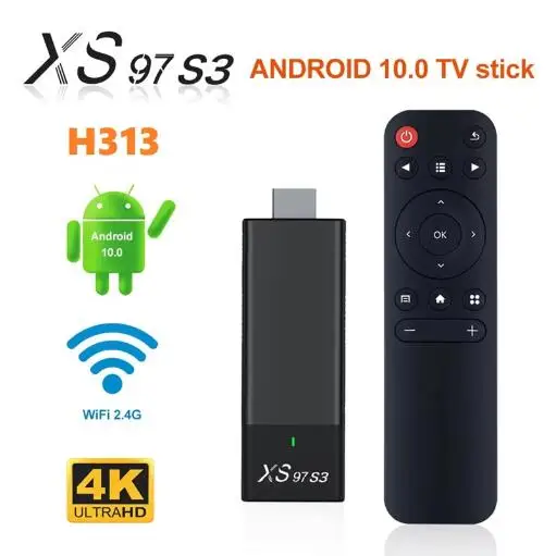 XS97 S3 Smart TV Stick Android 10 Set Top Box 2 ГБ 8 H313 4K 2.4G 5.8G Dual Wi-Fi Медиаплеер PK M98 Y10 Q2 Q6 TV98 ATV