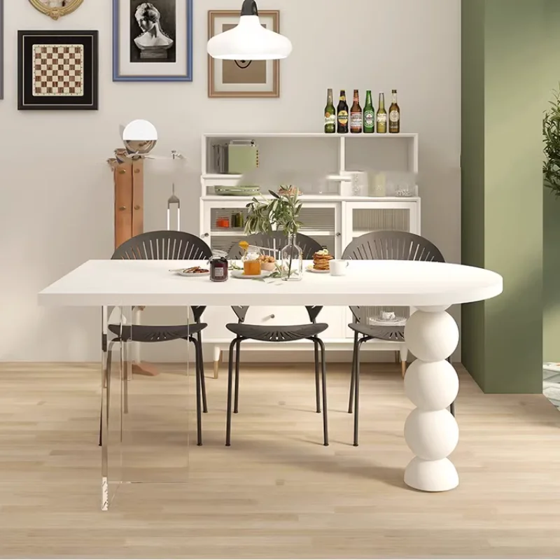 

Modern White Luxury Dining Table Onement Kitchen Hallway Restaurant Coffee Tables Office Balcony Mesas De Jantar Home Furniture