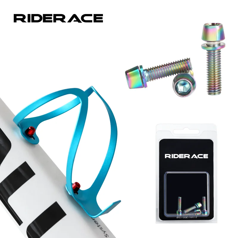 

4pcs/set Bicycle Water Bottle Cage Fixing Screws Titanium-plated Colorful M5*18MM MTB Bike Air Pump Holder Bracket Fixed Screw