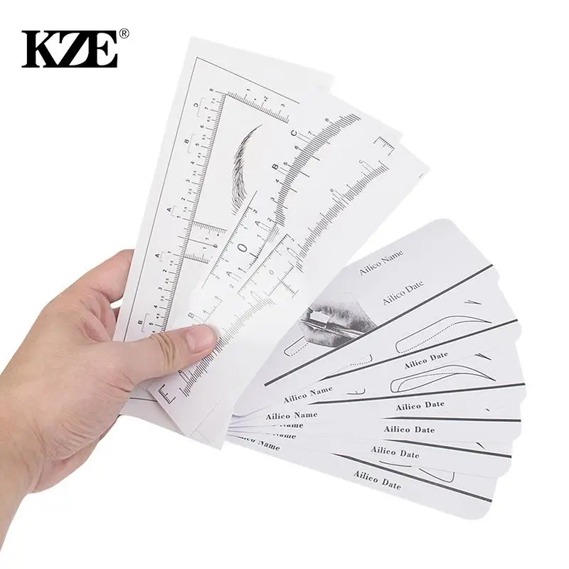 

5/10pcs Permanent Makeup Eyebrow Disposable Accurate Ruler Microblading Shaping Tools Tattoos Measure Stickers