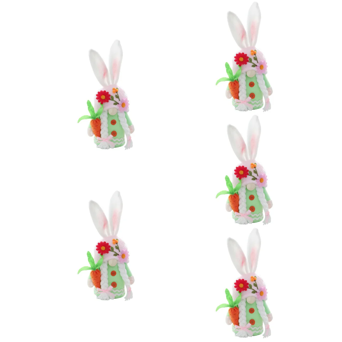 

5pcs Adorable Bunny Gnome Gnome Ornament Scene Adornment
