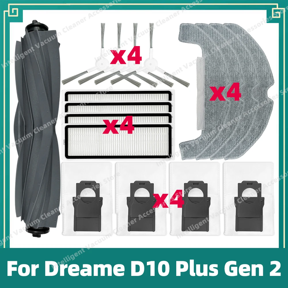 

Совместимость с ( Dreame D10 Plus Gen 2) RLD32GD Основная боковая щетка Швабра Ткань Hepa-фильтр Мешок для пыли Аксессуары Запасные части