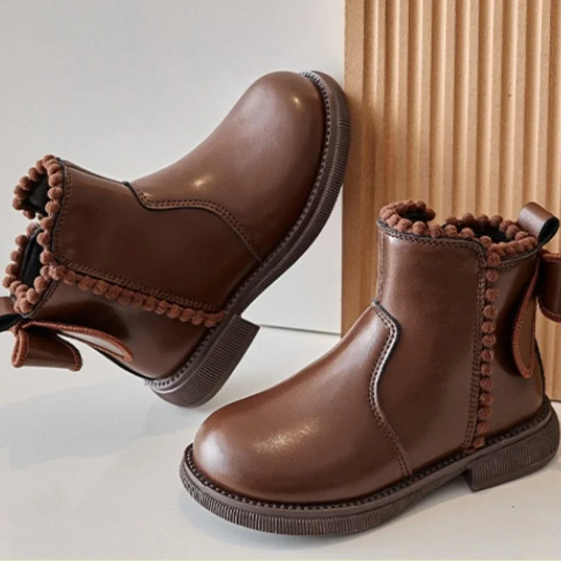 Zapatos Niña плюшевые детские ботинки осенне-зимние новые хлопковые модные короткие