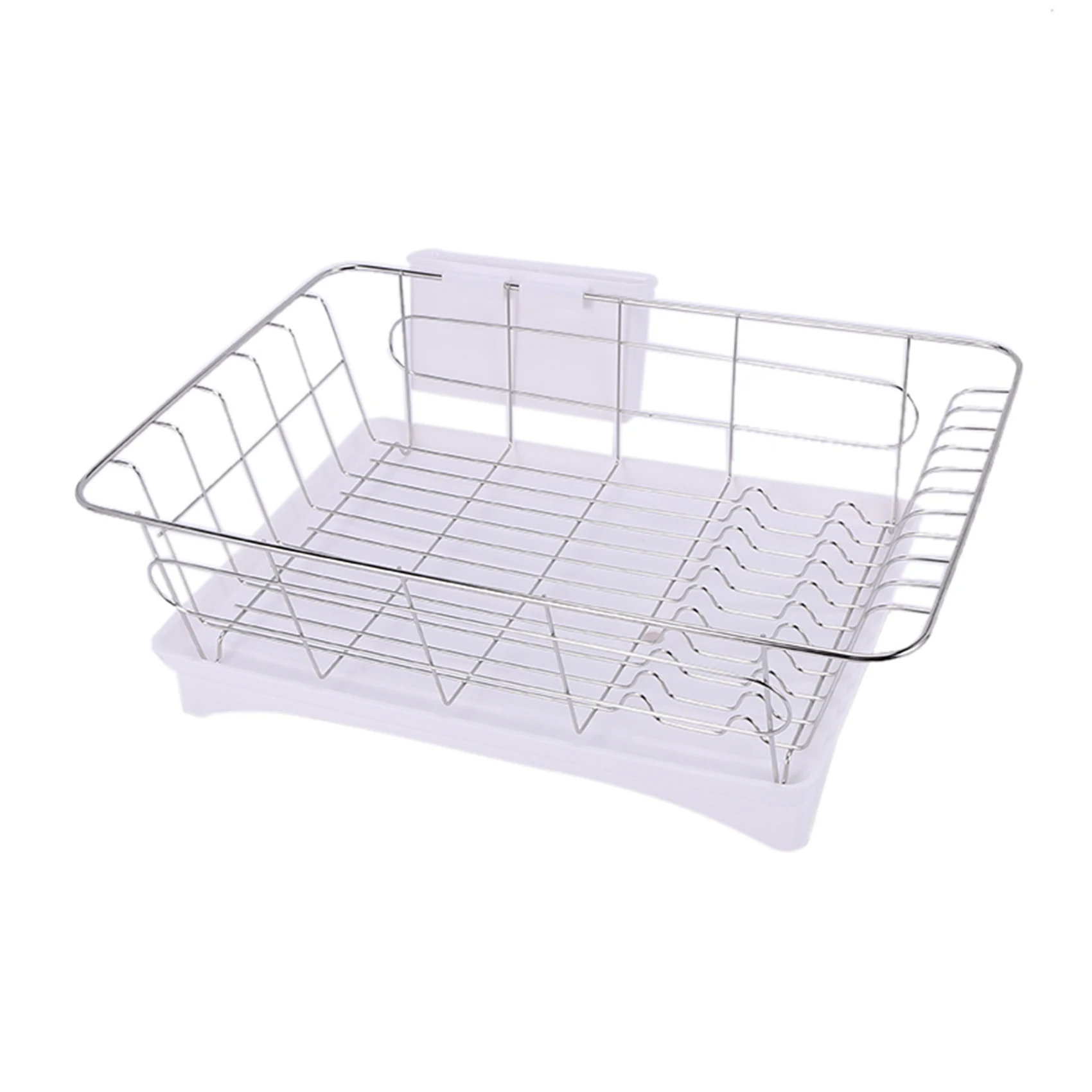 

Stainless Steel Dish Drainer Drying Rack With 3-Piece Set Removable Rust Proof Utensil Holde For Kitchen Counter Storage Rack
