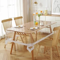 pvc transparent tablecloth thick with lace hem waterproof oil proof table cloth for home kitchen dining table protective cover