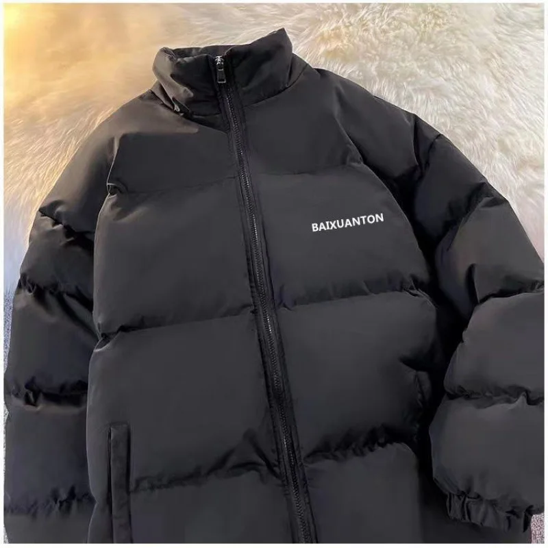 Autumn and Winter Womens Parker Loose New Top Down Cotton Coat for Women