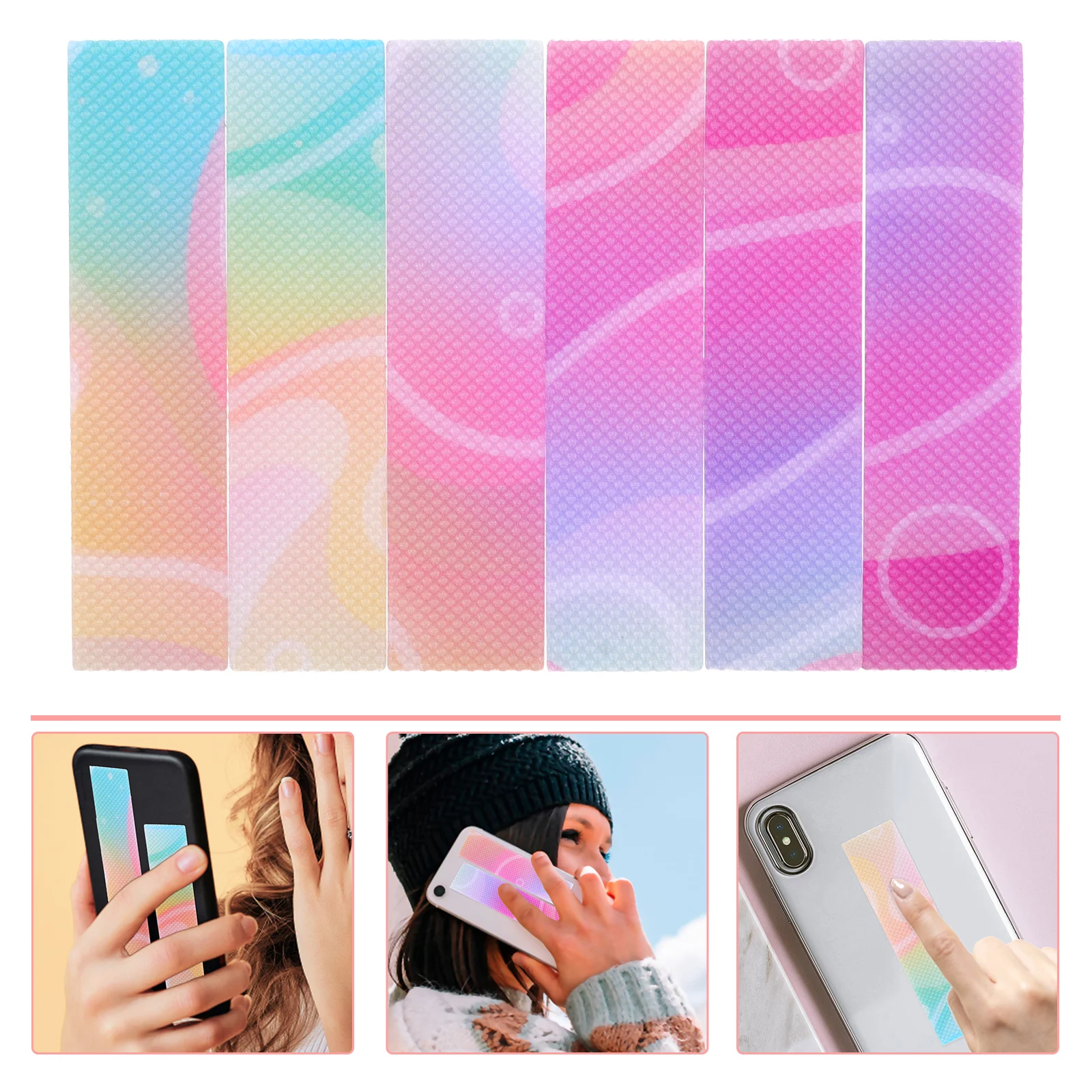 

6 Sheets Phone Stickers of Pressure Strips Stickers Stress Reduction Decal Novel Calm Reduce Stickers