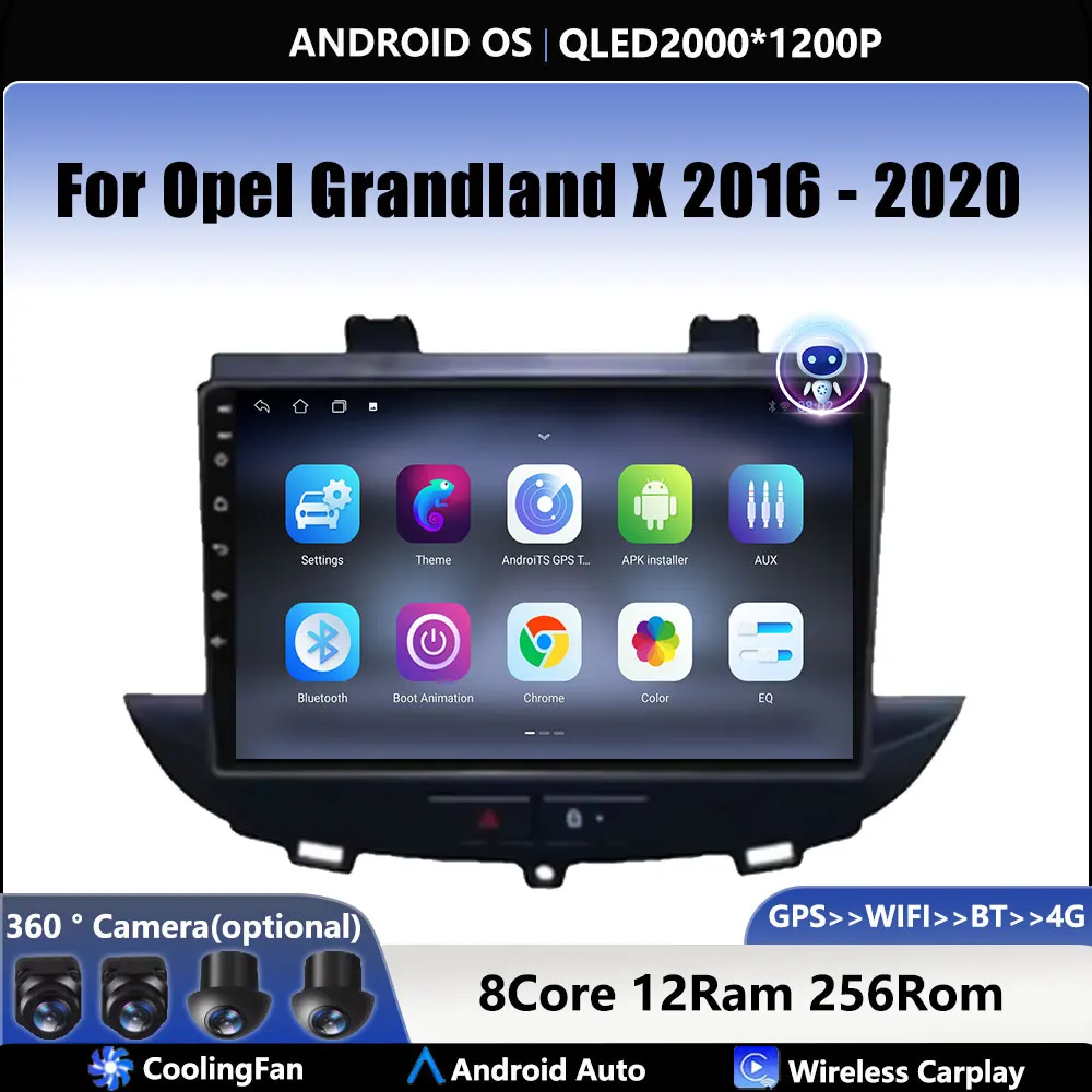 9-дюймовая ОС Android Carplay Auto для Opel Grandland X 2016-2020 Автомобильный радиоприемник с