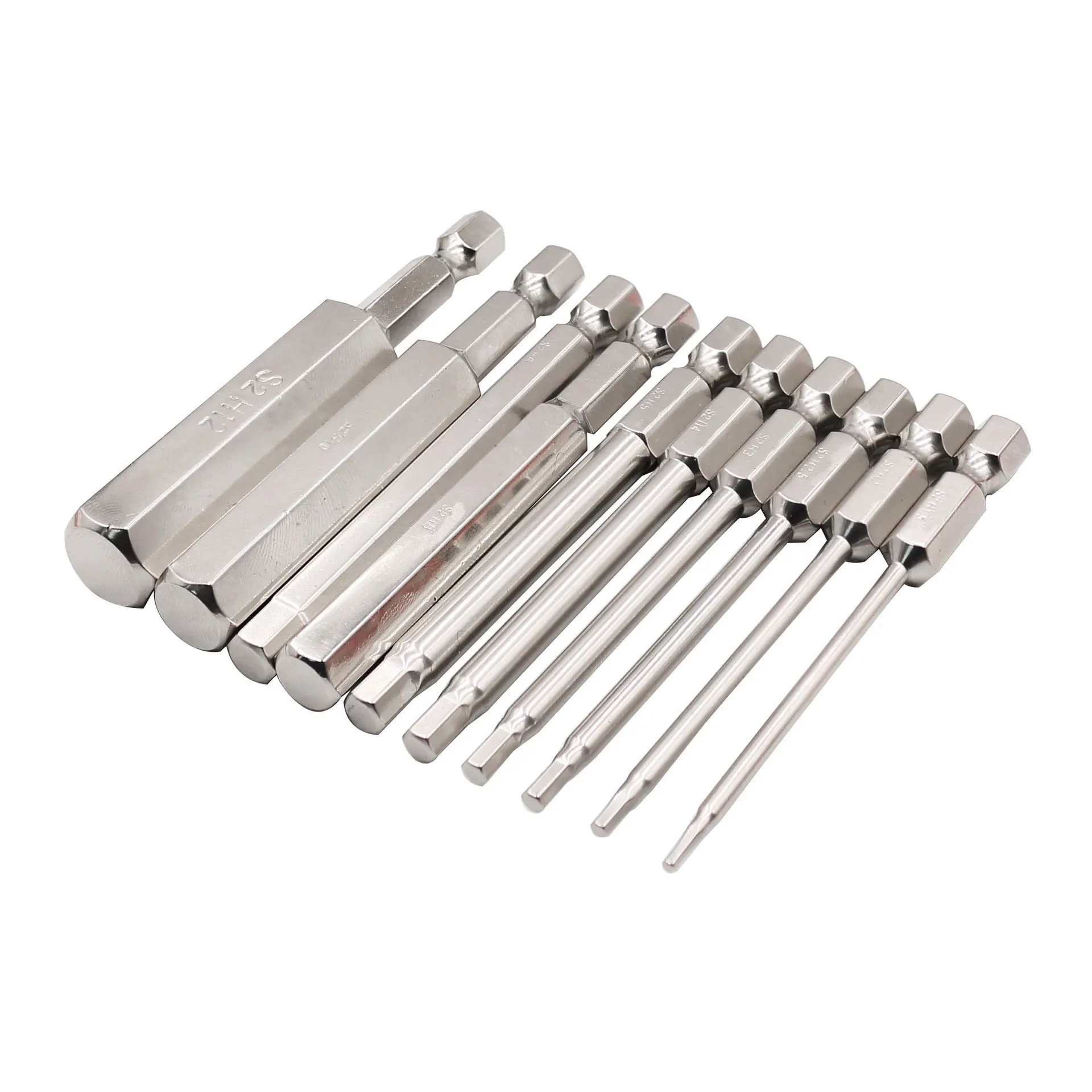 

10 Pcs Electrical Screwdriver Bit Magnetic Hex Head Impact Wrench Screwdriver W/ 1/4 Inch Shank 75mm Power Tools Accessories