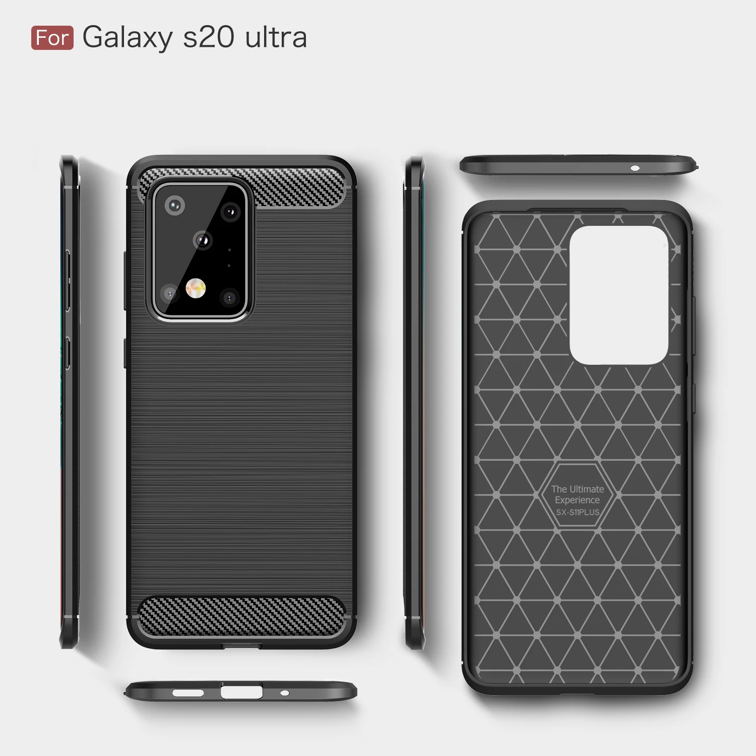 

For Samsung S20plus S20ultra s21 plus s21 s22 ultra Soft Carbon Fiber Bumper Housings Phone Cases for s20 s21Fanedition s22plus