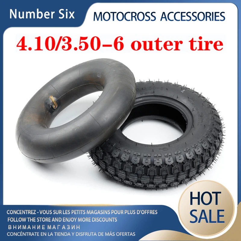 

6-inch Pneumatic tyre 4.10/3.50-6 Electric scooter Inner Tube& Outer Tires For 47cc 49cc Small ATV Lawn Mower And Snow Mud