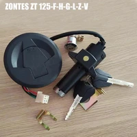 upgraded version of motorcycle full set lock ignition switch key fuel tank cover accessories for zontes zt 125g1 125 f h l z v