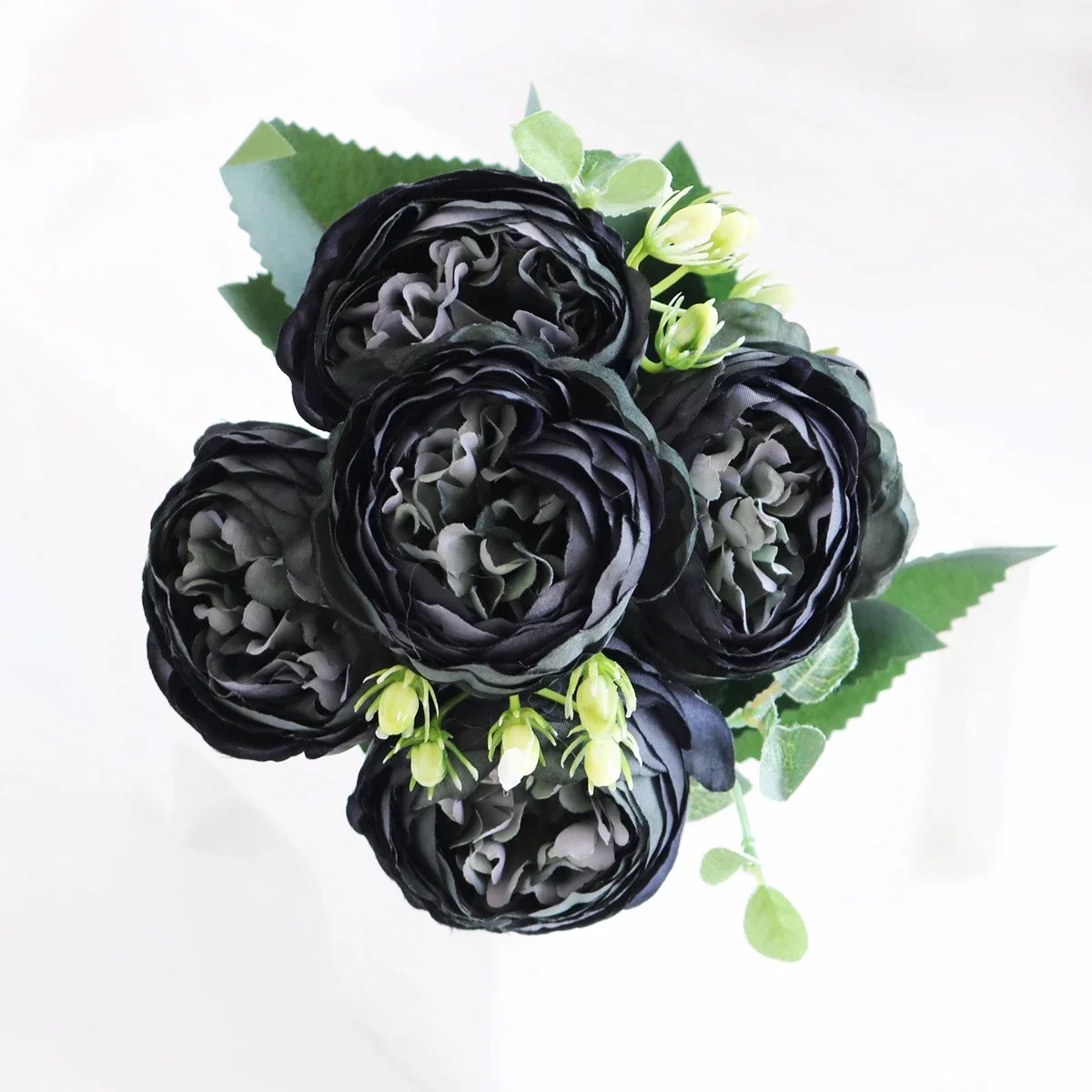 Искусственные розы и пионы, белые, шелковые, букет