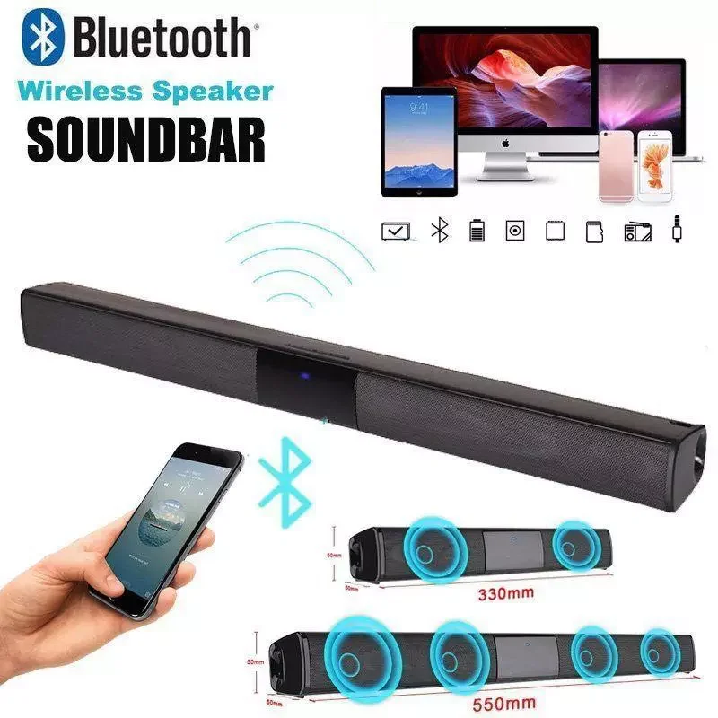 

Беспроводная Bluetooth Звуковая Панель, акустическая система, домашний кинотеатр, саундбар, сабвуфер, пульт дистанционного управления для ПК Mac ...