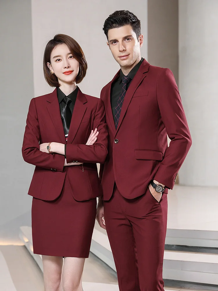 Formal Elegant Pink Women Pantsuits with Pants and Jackets Coat Autumn Winter Long Sleeve Business Work Wear OL Style Blazer Set