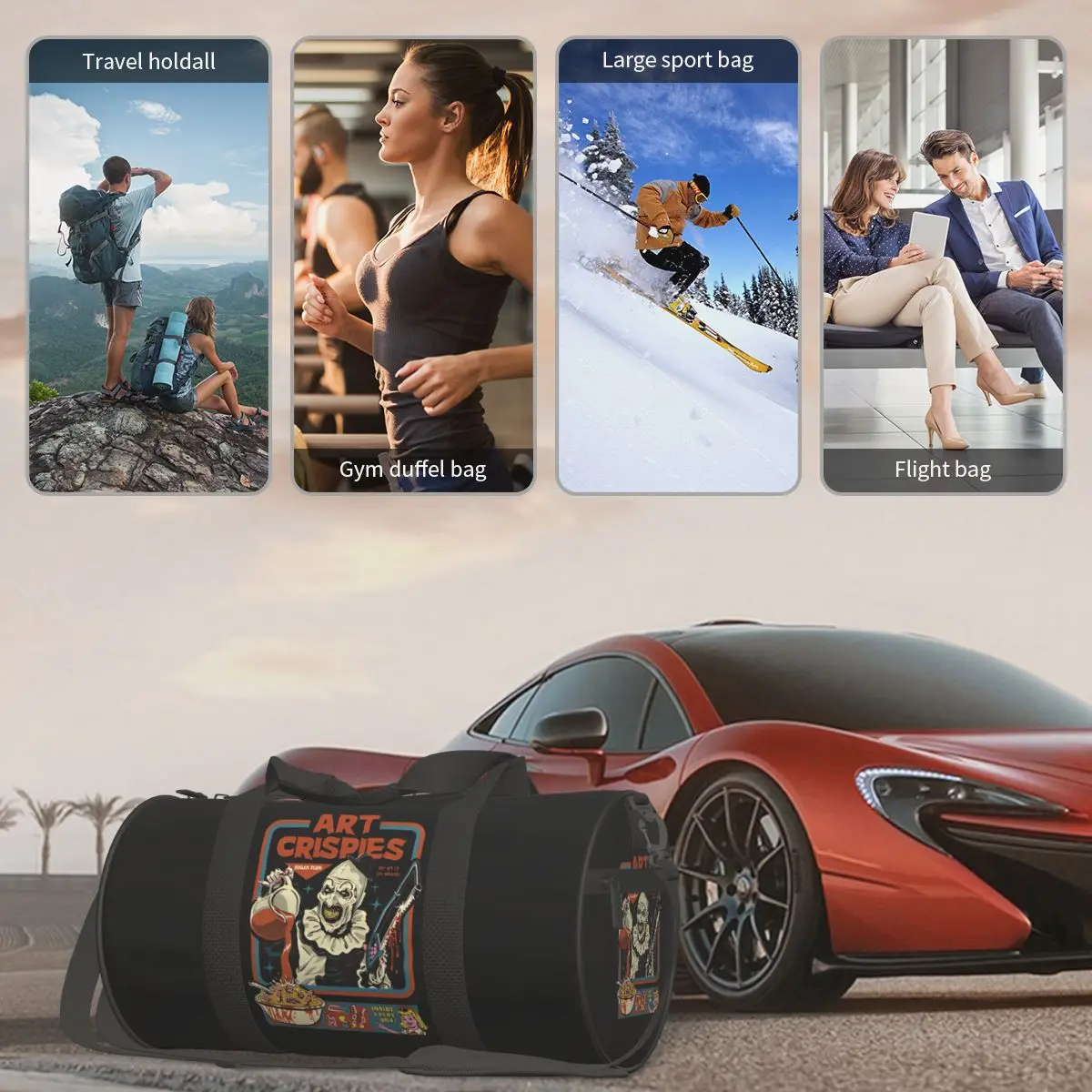 Спортивная сумка Art The Clown Terrifier 3 рождественская спортивная из фильма ужасов