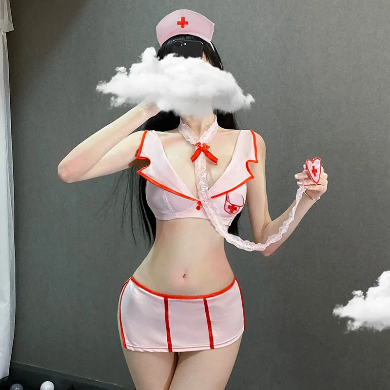 

JY костюм медсестры для Косплей эротические игры бюстгальтер для кормящих юбки Mini Pute Uniform Sexy Women ролевые игры набор сексуальных аксессуаров
