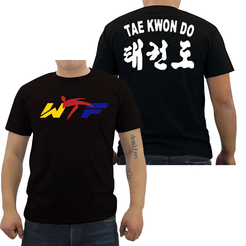Купи Taekwondo Federation Print T Shirt Men Casual O-neck Short Sleeve Cotton T-shirt Male Summer Fitness Streetwear Tees за 277 рублей в магазине AliExpress