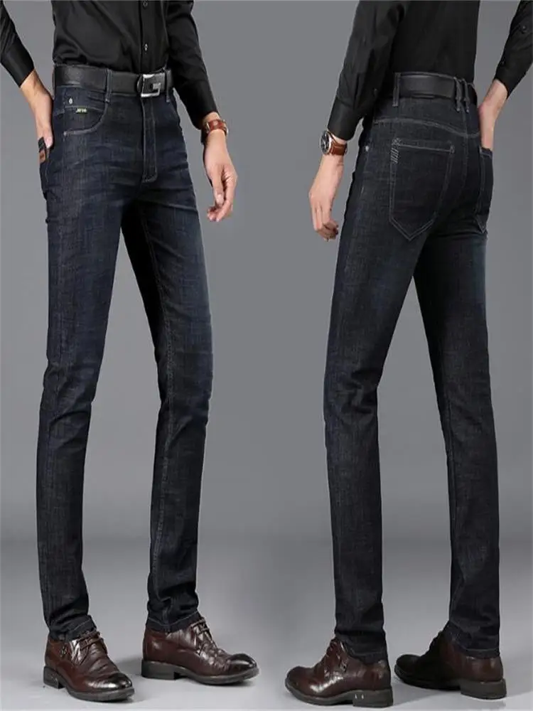 Новые весенние/осенние джинсы для молодых мужчин Хлопковые удобные прямые