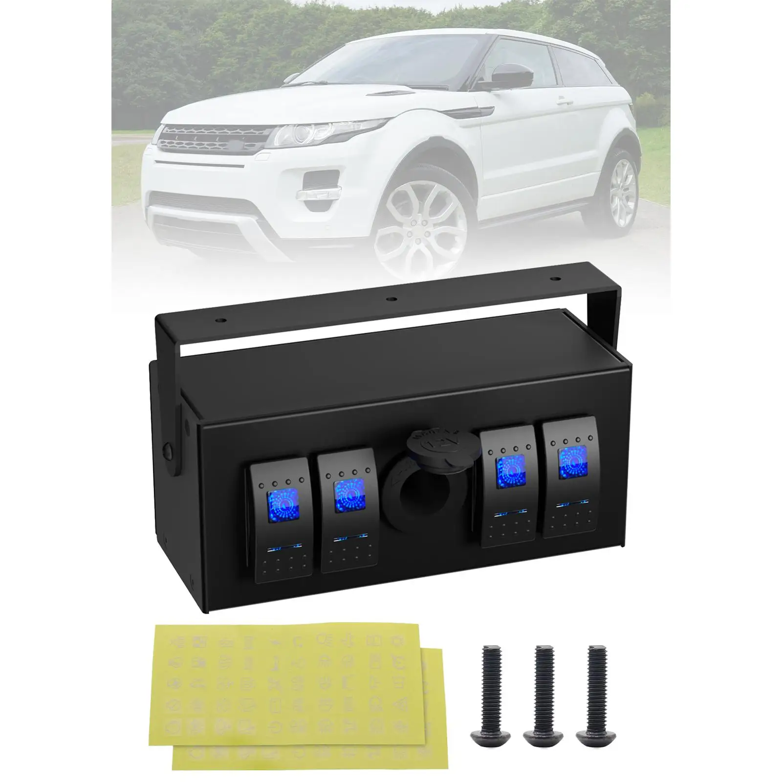 

4 Gang Rocker Switch Box Durable Multifunctional for Automotive Rvs SUV