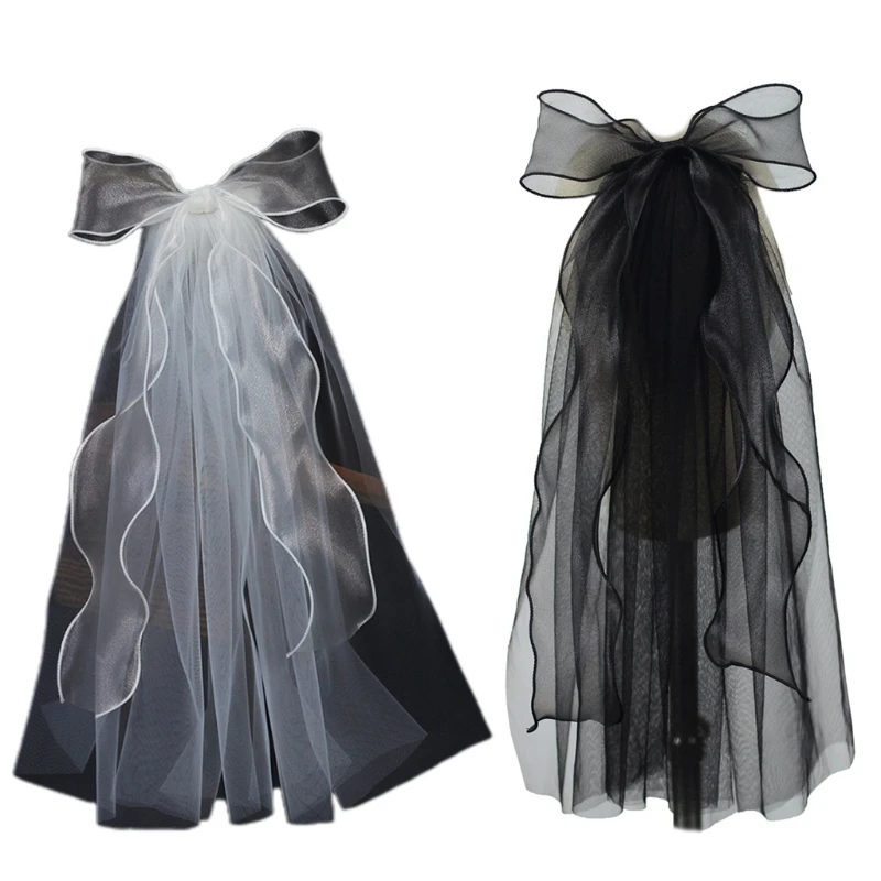 Свадебная фата с зажимом однослойная прозрачная Тюлевая обрезанными краями и