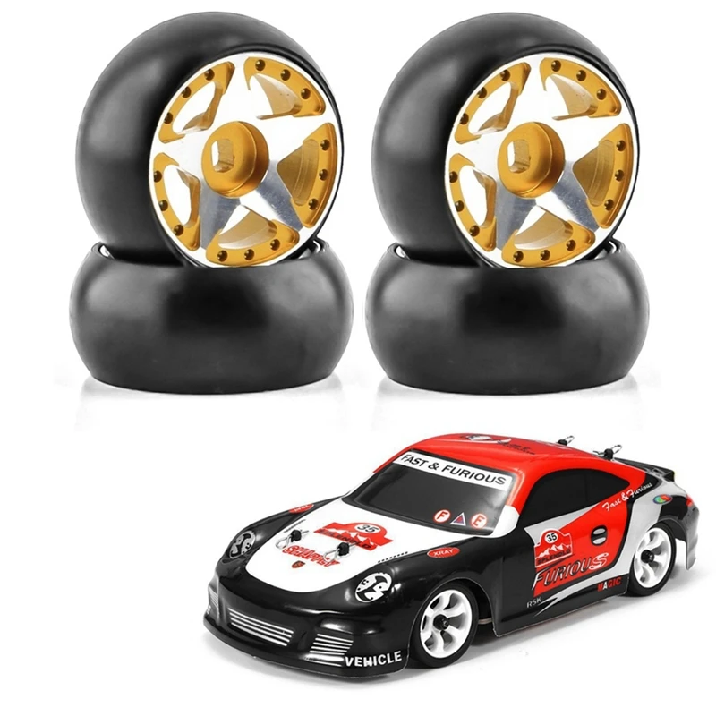 Hard Plastic Drift Tire Tyre With Metal Wheel Rim For Wltoys 284131 K969 K989 Kyosho Mini-Z 1/28 RC Car Upgrades Parts