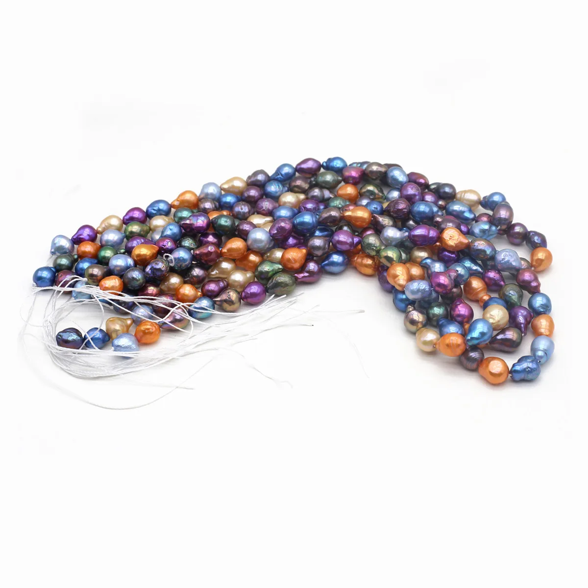 Natural Freshwater Pearl Irregular Round Rainbow Beads 8-9 MM For Jewelry Making DIY Necklace Bracelet Earrings Accessory