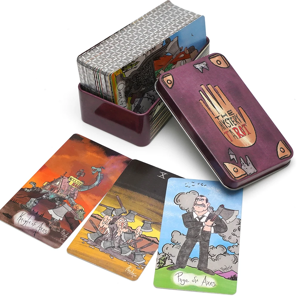 Тайна Таро в жестяной коробке! 78-карточная колода мультяшном стиле.