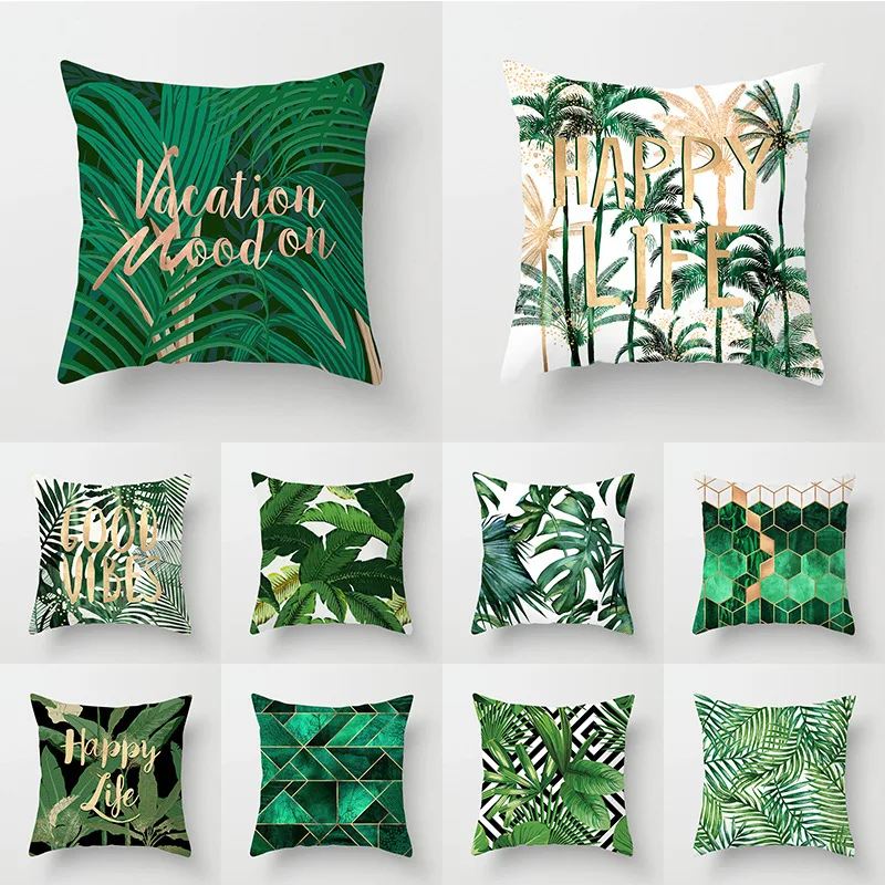 

Cusions Cover Tropical Leaf Cactus Monstera Pillowcases 45*45cm Polyester Throw Pillows Sofa Home Decor Pillow Covers Decoration