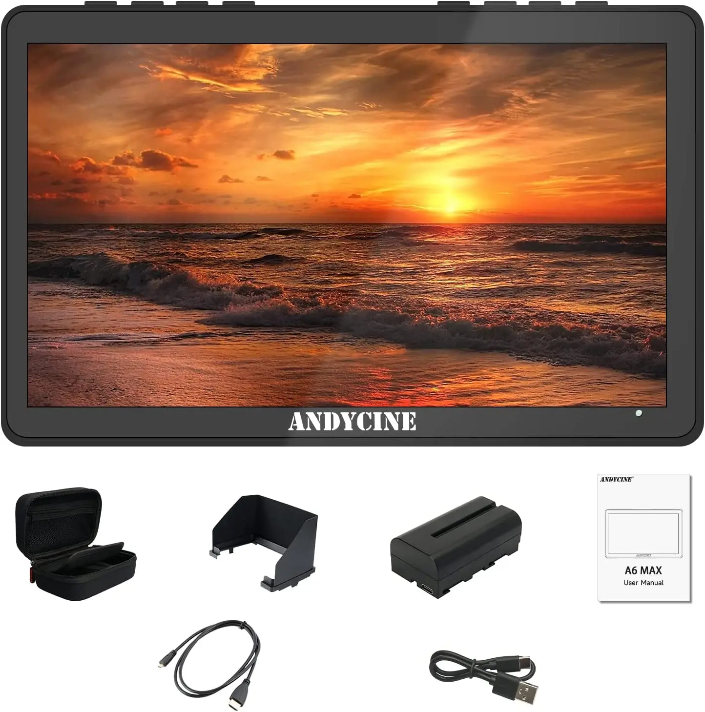 Andycine A6 Max 6-дюймовый сенсорный экран камеры полевой монитор с комплектом питания F970