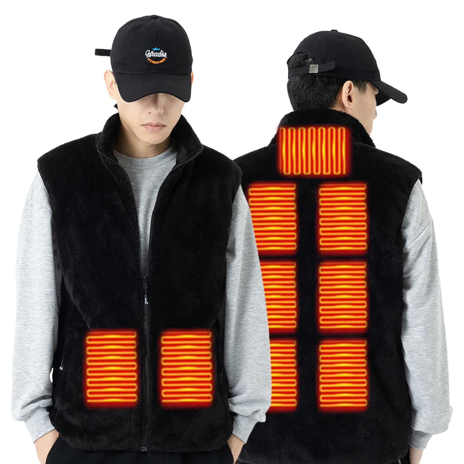 Флисовый жилет с подогревом куртка для женщин и мужчин мягкий коралловый бархат