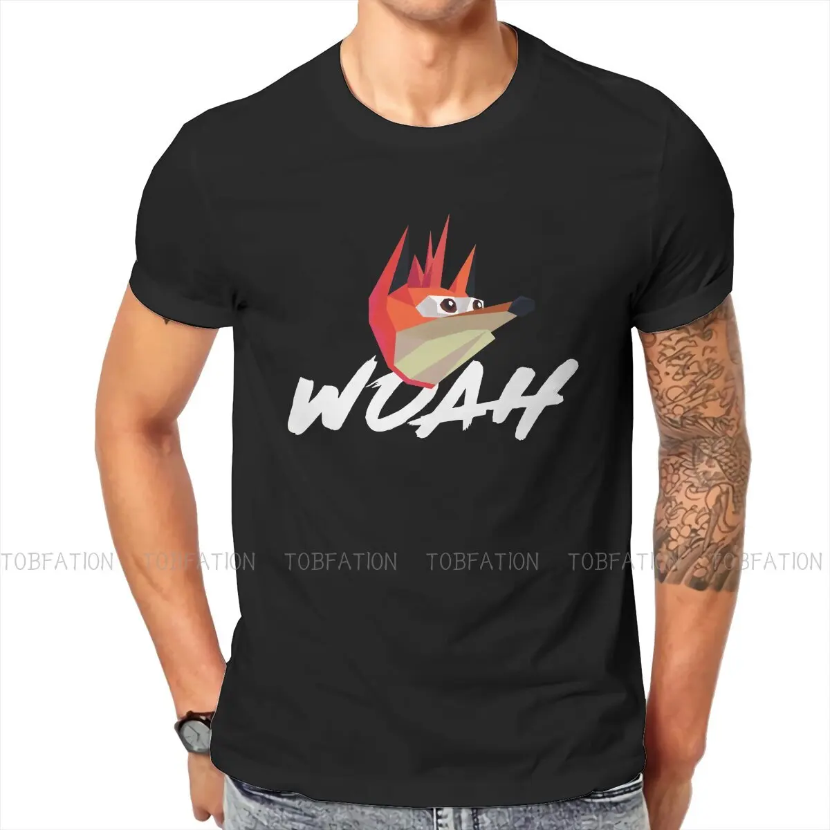 

Crash Bandicoot Game Original TShirts Woah Wolf Print Men's T Shirt New Trend Clothing Size S-6XL