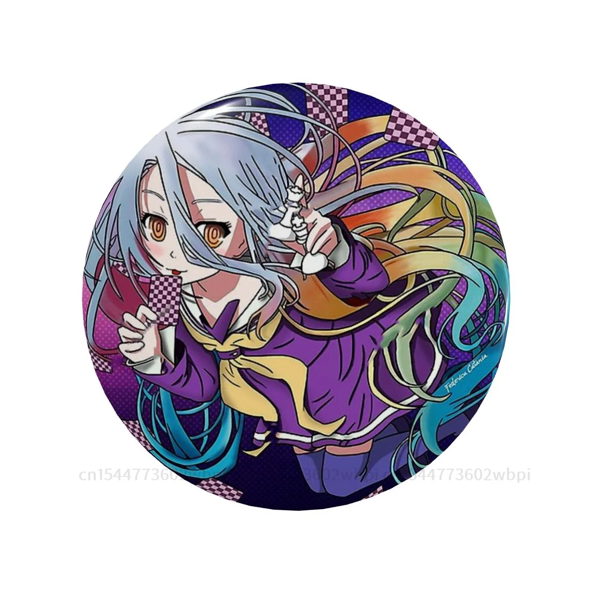 

Shiro металлическая брошь в стиле аниме «No Game No Life»