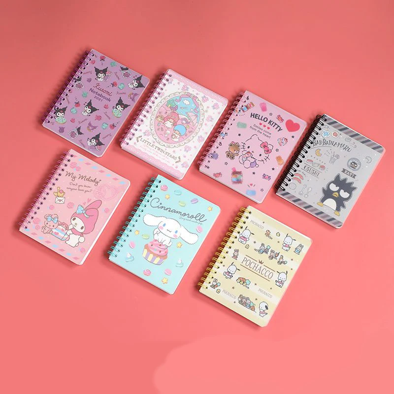 

Sanrio Kawaii Hello Kitty книжка Kuromi мультфильм милый A6 60 страниц ретро полосатый блокнот студент Ins аниме школьные принадлежности подарок