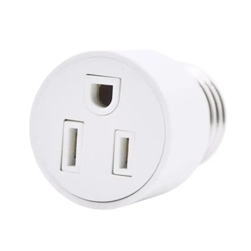 E26 3 Prong Light Socket To Plug Adapter E26 2/3 Prong Light Socket Outlet Base Light Bulb To 2/3 Prong Outlet Plug Converter