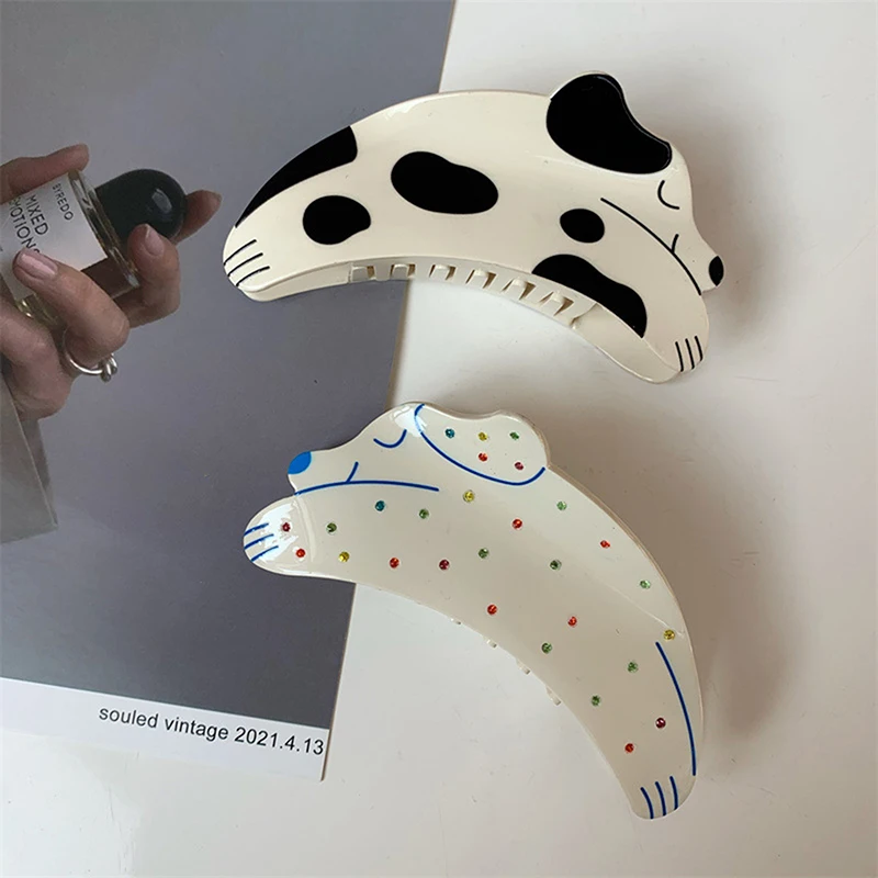

1Pc Design Lovely Color Rhinestones Dog Dalmatian Animal Hair Clips Headwear Hairpin For Women Hair Accessories