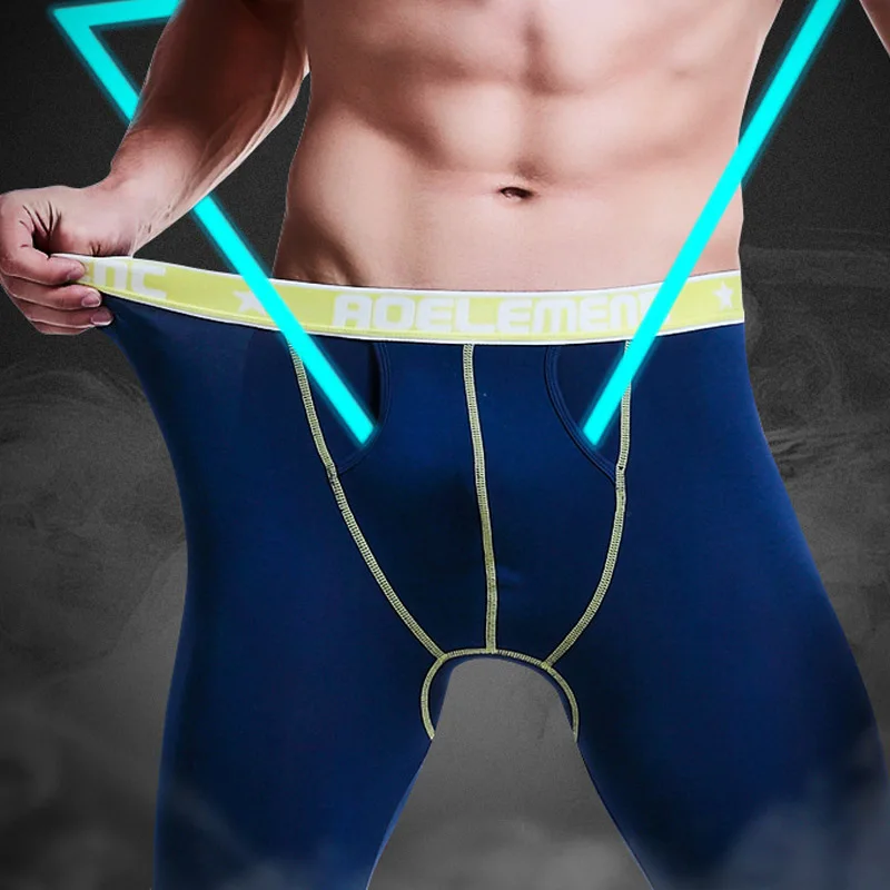 Men Thermal Underwears Men's modal Long Johns Tight-Fitting Leggings Autumn Winter Sexy Penis Scrotum Separation Men Warm Pants
