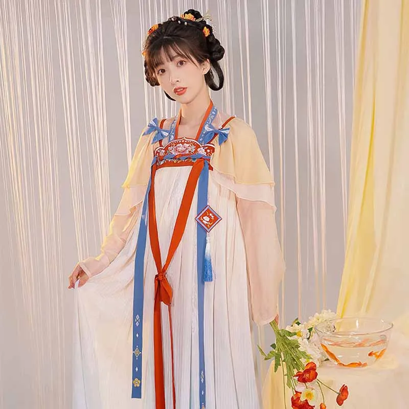 

Платье принцессы династии Тан, Китайская традиционная Женская одежда в старинном стиле, праздничные костюмы для народных танцев, выступлен...