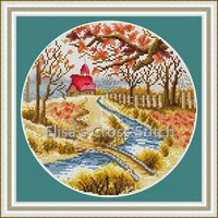 sj009c stich cross stitch kits craft packages cotton seasons painting counted china diy needlework embroidery cross stitching