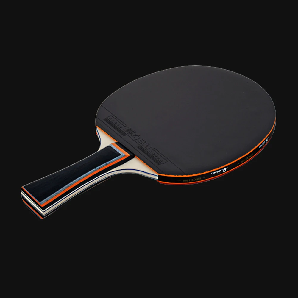 Paddle Table Tennis Racket 2 Star 200g 7 Ply All-round Type Anti-skid Black+Red Long Handle Strong Spin Control
